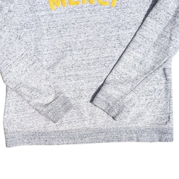 Talbots 'Merci' (Thank you) Heather Grey Crew Neck Sweatshirt - Sz Med - Picture 6 of 9